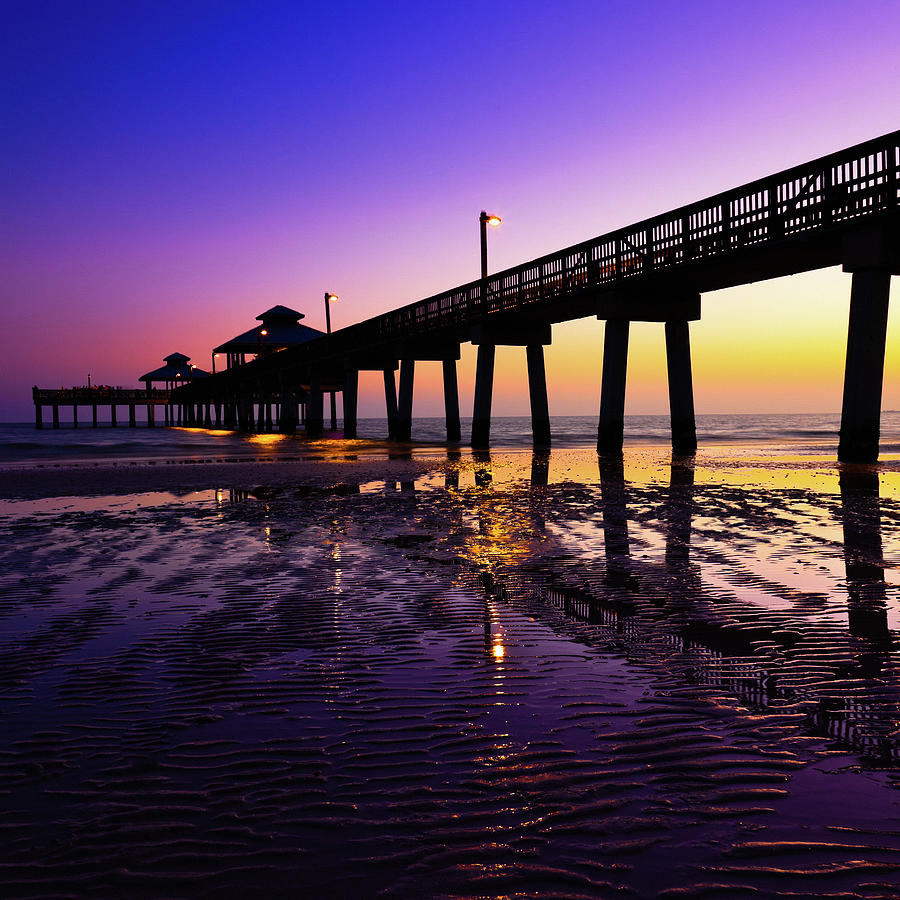 Pier Boardwalk At Sunset Photograph by Moreiso Pier Boardwalk At Sunset Photograph by Moreiso