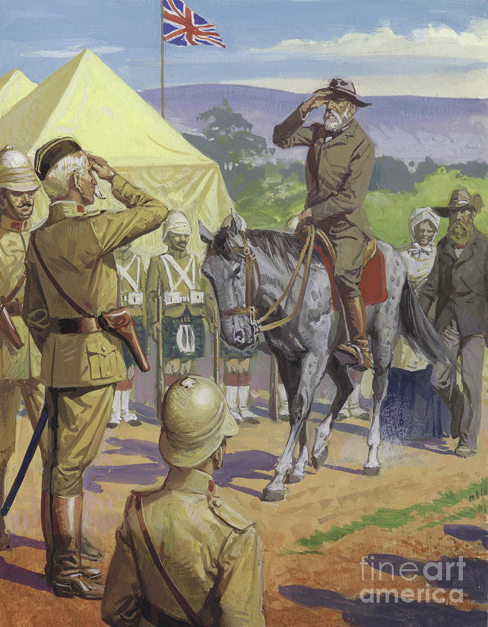 Vintage Painting - Pier Cronje Surrendering To Lord Roberts by Severino Baraldi