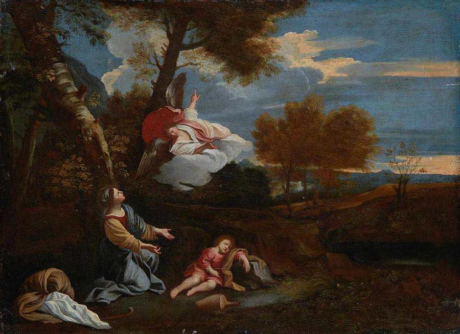 PIER FRANCESCO MOLA, CIRCA 1700  Hagar and Ishmael Painting by Pier Francesco Mola