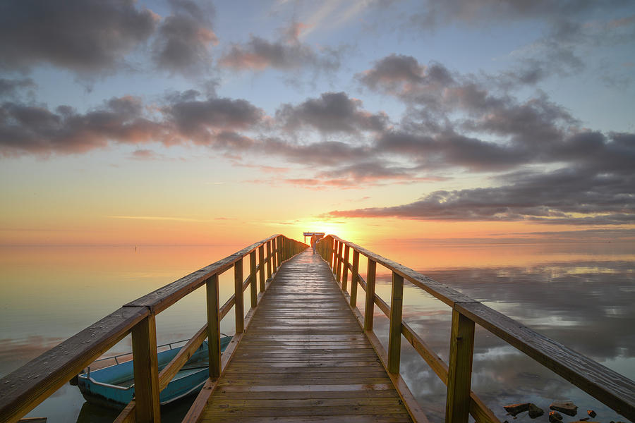 Pier Into the Sunrise Photograph by Christopher Rice