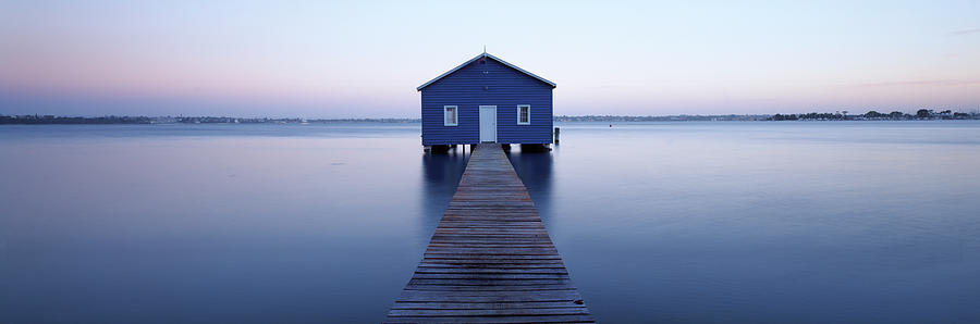 Nature Photograph - Pier Leading To A Boathouse, Swan by Panoramic Images