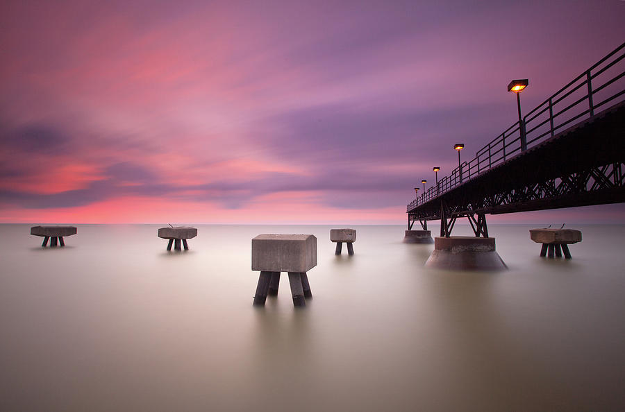 Pier Near Edgewater Park Photograph by Lightvision