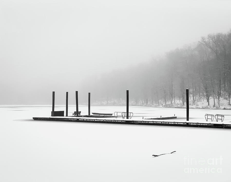 Pier on a frozen lake Photograph by Izet Kapetanovic