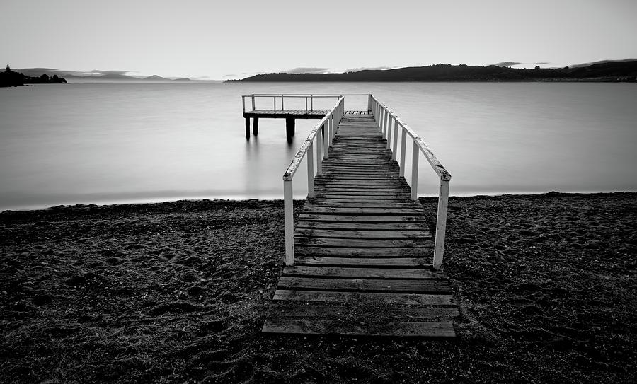 Pier on Lake Taupo Photograph by Kenneth Houk - Fine Art America