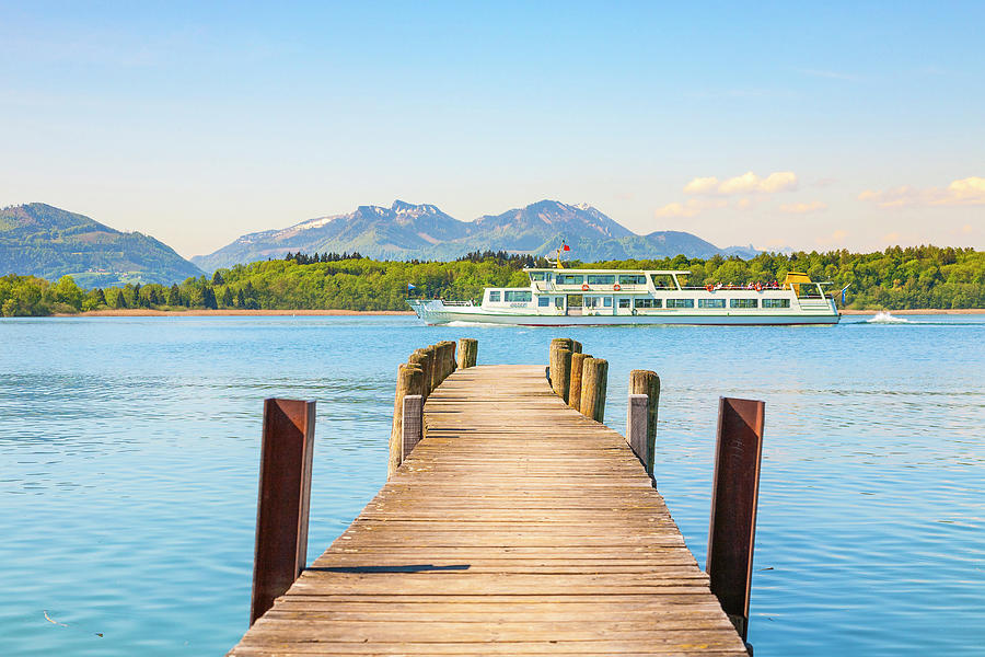 Pier Over Chiemsee Lake In Germany Digital Art by Marco Arduino