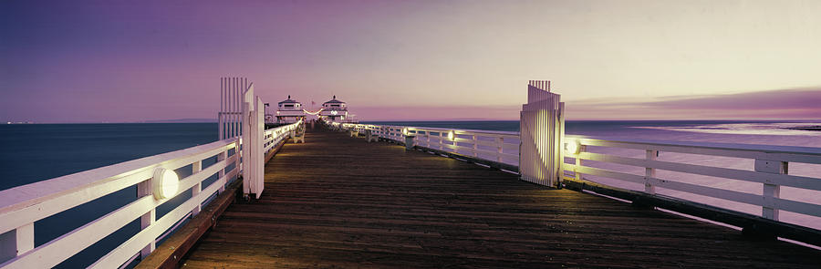 Pier Over Sea At Sunset, Malibu Pier Photograph by Panoramic Images