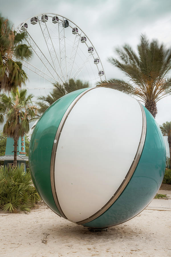 Ferris Wheel Photograph - Pier Park Beach Ball and Ferris Wheel - Panama City Beach Florida by Gregory Ballos
