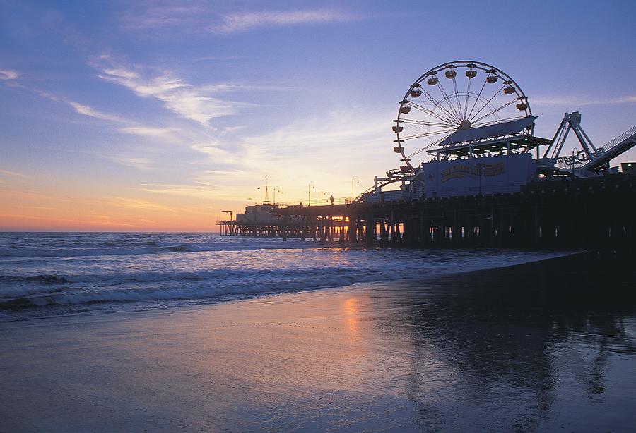 Pier Sunset, Santa Monica, Ca Photograph by Mark Gibson