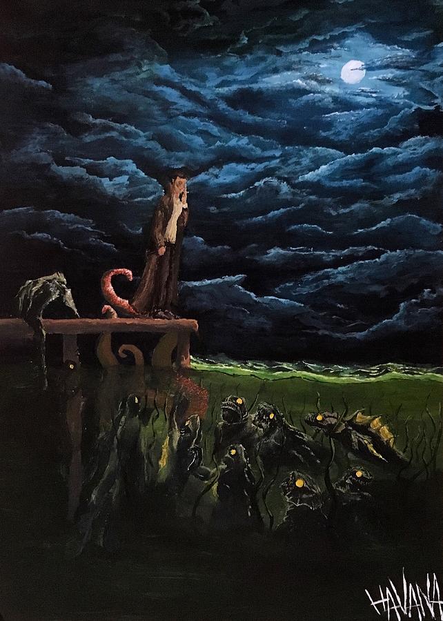 Cthulhu Drawing - Pier by Valentine Kulakov Cthulhu Drawing - Pier by Valentine Kulakov