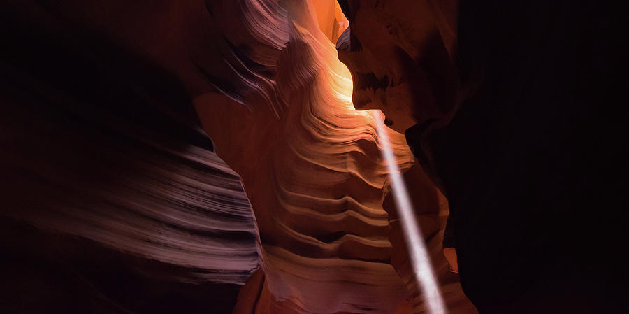 Piercing Darkness - Antelope Canyon Landscape Panorama Photograph by Gregory Ballos