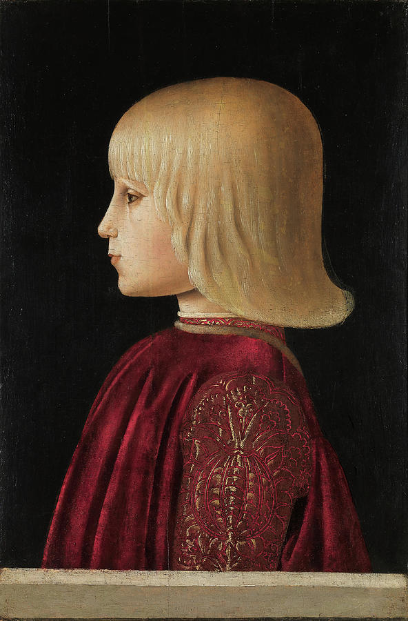 Piero della Francesca -Borgo San Sepolcro -Sansepolcro-, ca. 1415-1492-. Portrait of a Boy. -Guid... Painting by Piero della Francesca -c 1415-1492-