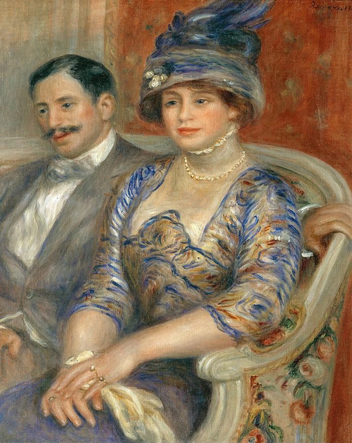 Pierre-Auguste Renoir / Monsieur et Madame Bernheim de Villers, 1910, Oil on canvas, 81 x 65,5 cm. Painting by Pierre Auguste Renoir -1841-1919-