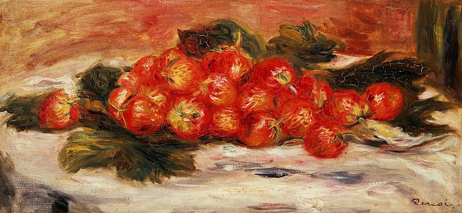 Pierre-Auguste Renoir / Strawberries, Oil on canvas. Painting by Pierre Auguste Renoir -1841-1919-