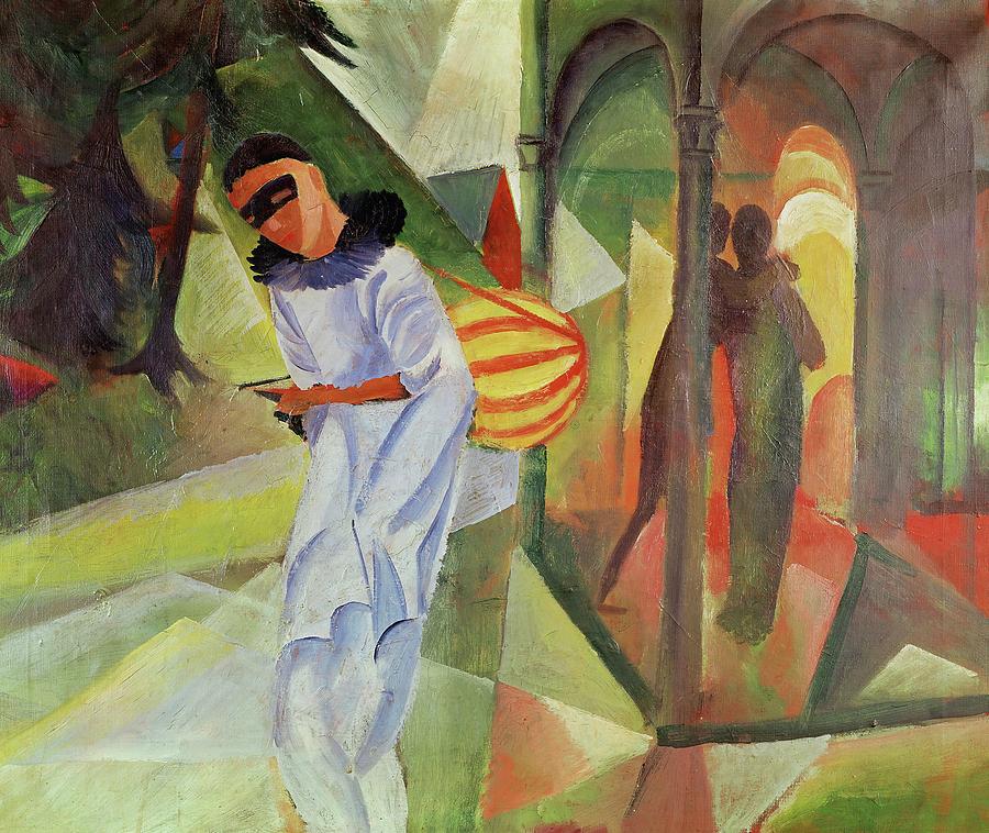 Pierrot, 1913 Canvas. Painting by August Macke -1887-1914-