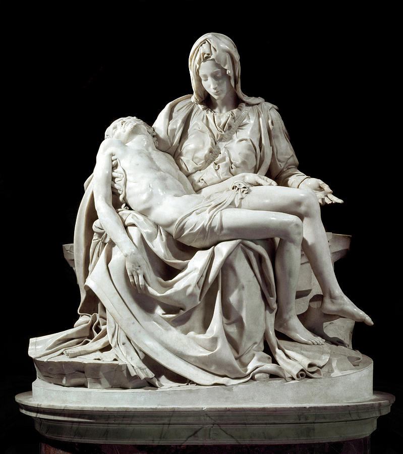 Madonna Photograph - Pieta Marble Sculpture By Michelangelo Buonarroti by Unknown