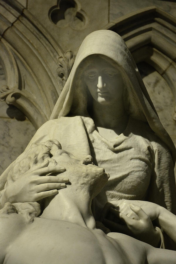 Pieta Statue Detail Photograph by Jerry Griffin