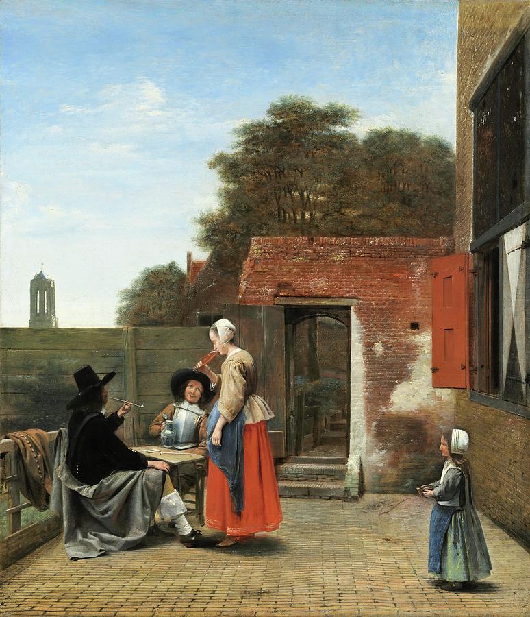 PIETER DE HOOCH A Dutch Courtyard, 1658/1660. National Gallery of Art, Washington DC. Painting by Pieter De Hooch