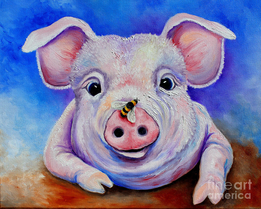 Pig in a pickel Painting by Pechez Sepehri