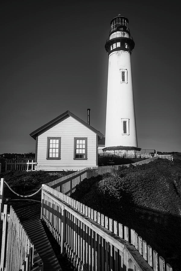 Pigeon Point Lighthouse In Black And White Photograph by Garry Gay