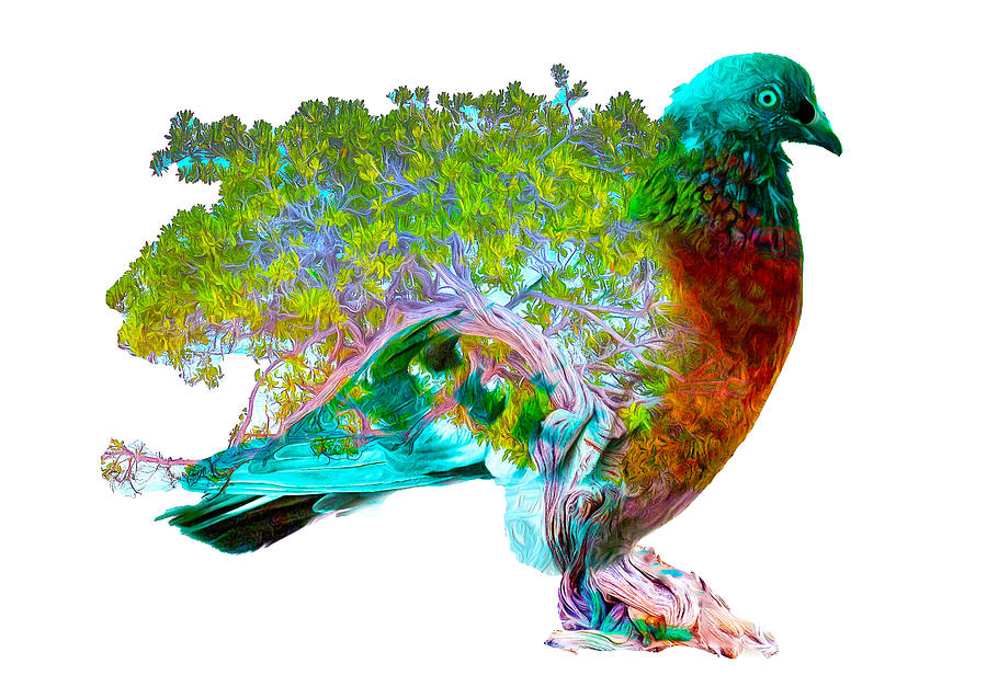 Pigeon Digital Art - Pigeonleaf by Janal Koenig