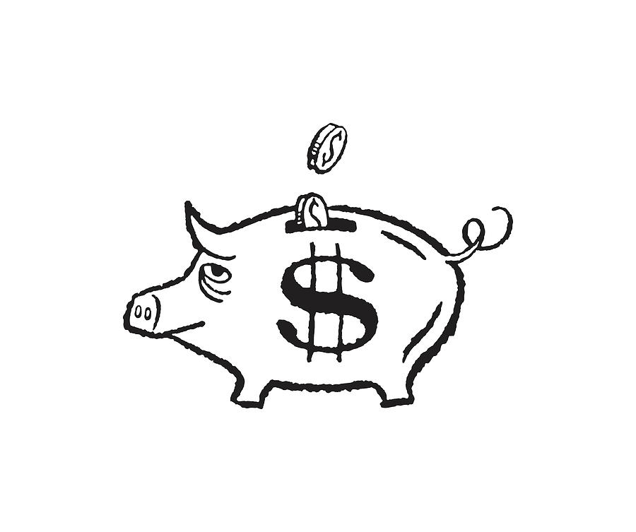 Piggy Bank Drawing. Royalty Free SVG, Cliparts, Vectors, and Stock  Illustration. Image 17840844.
