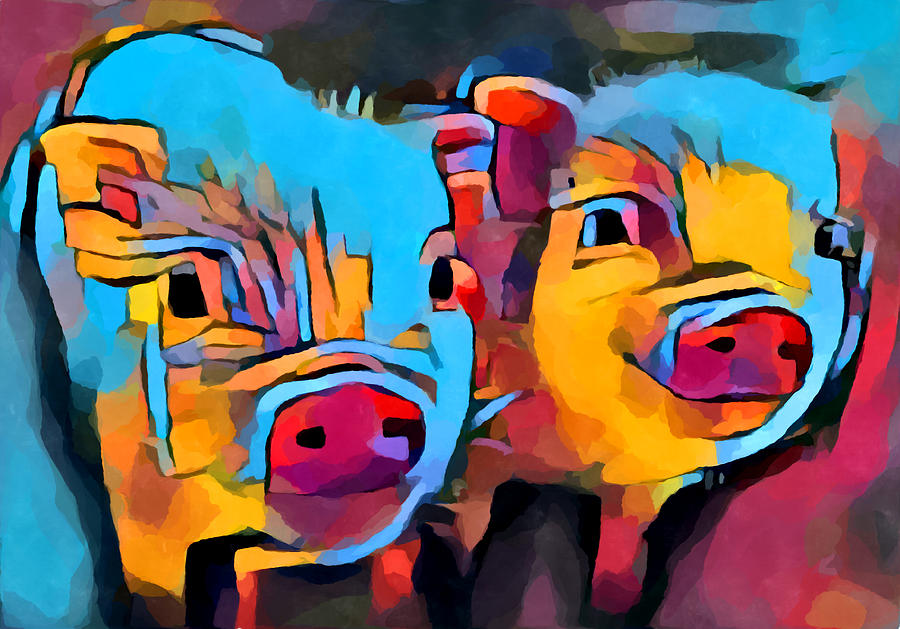 Piglets Painting by Chris Butler