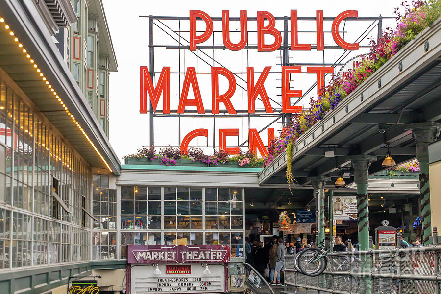 Seattle Photograph - Pike Place Market Seattle Washington R1299 by Wingsdomain Art and Photography