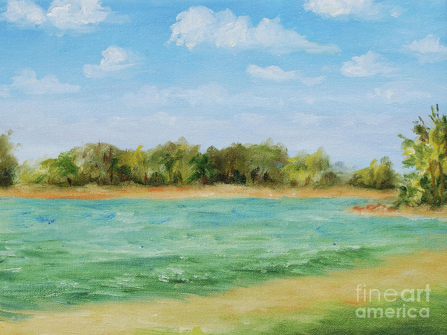 Pike state park lake Painting by Frank Hoeffler