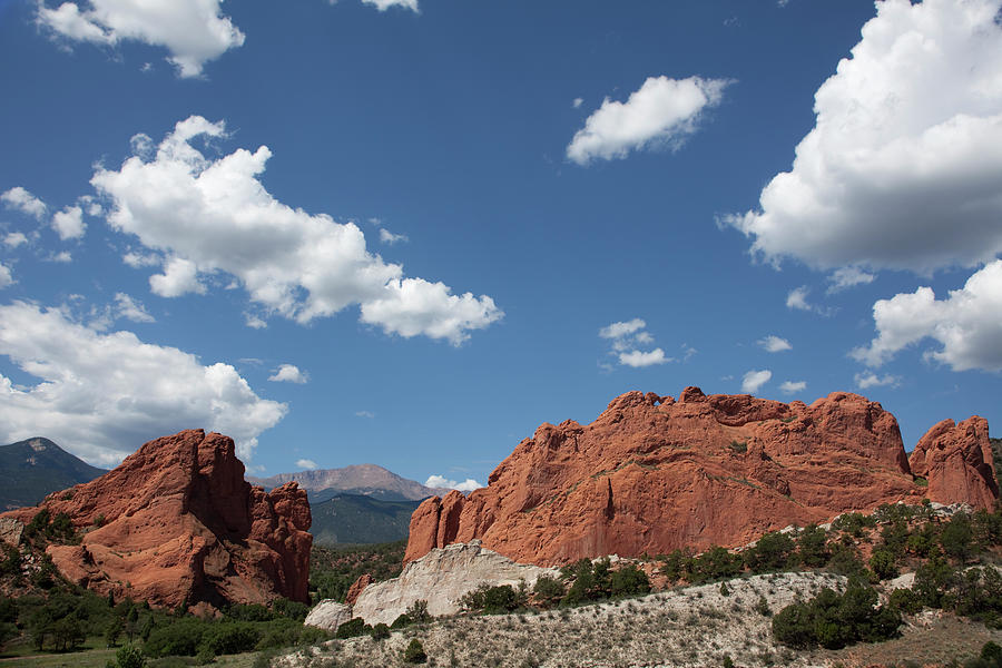 Pikes Peak Clouds Garden Of The Gods Photograph by Milehightraveler