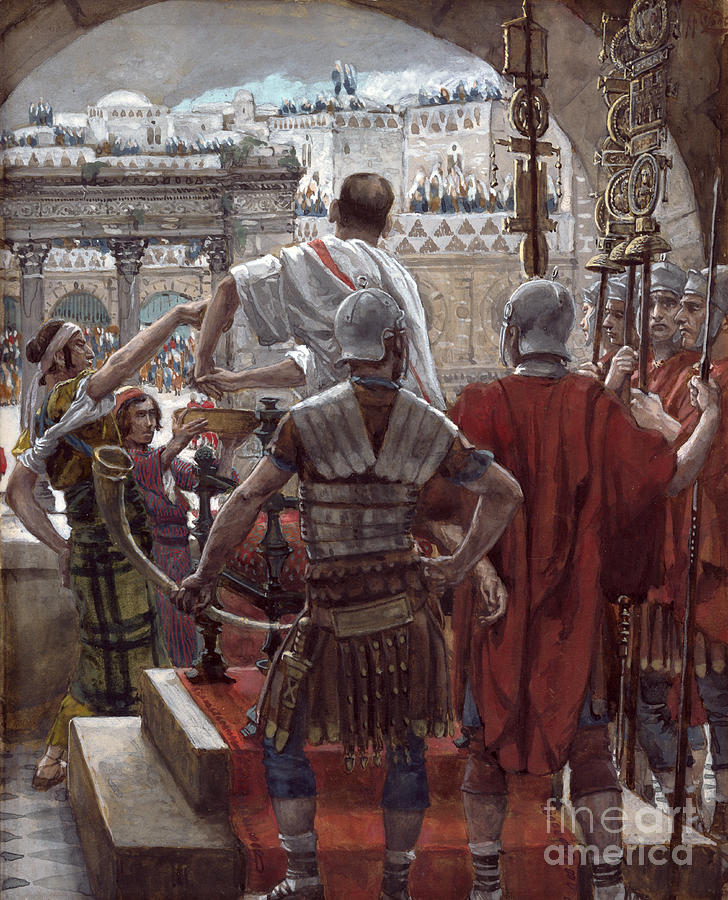 Bowl Photograph - Pilate Washes His Hands, Illustration For the Life Of Christ, C.1886-94 by James Jacques Joseph Tissot