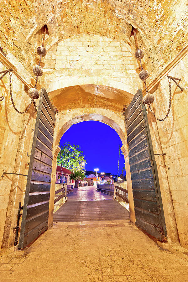 Pile gate entrance in historic town of Dubrovnik evening view Photograph by Brch Photography