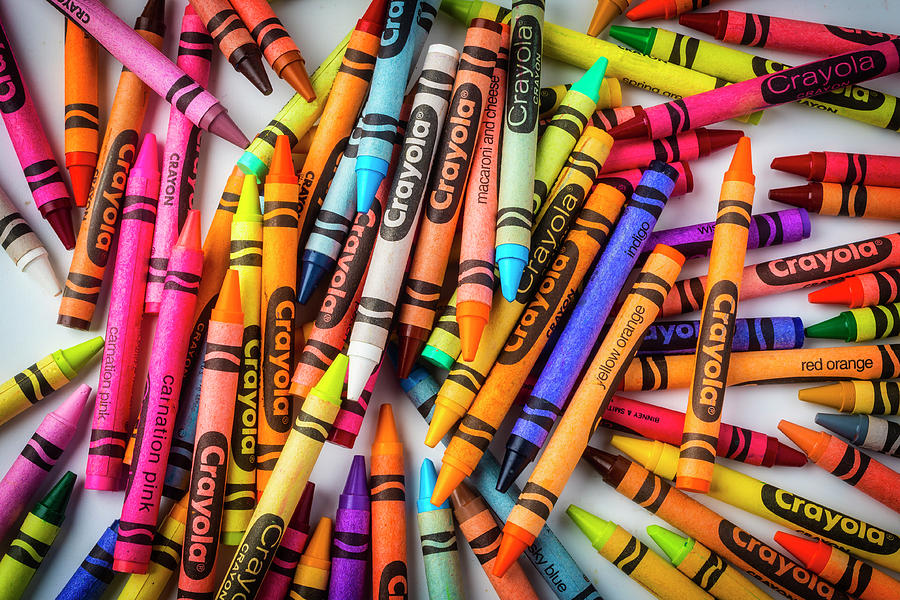 Pile Of Colorful Crayons Photograph by Garry Gay