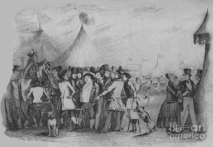 Pilgrims Of Hampton Races Drawing by Print Collector