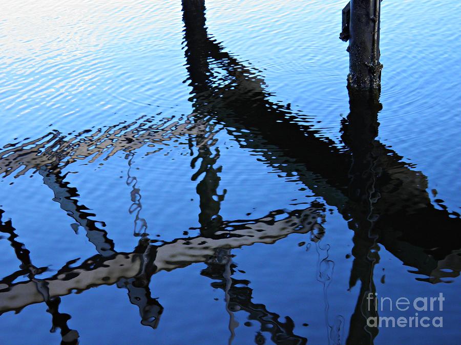 Pilings and Reflections 2  Photograph by Sarah Loft