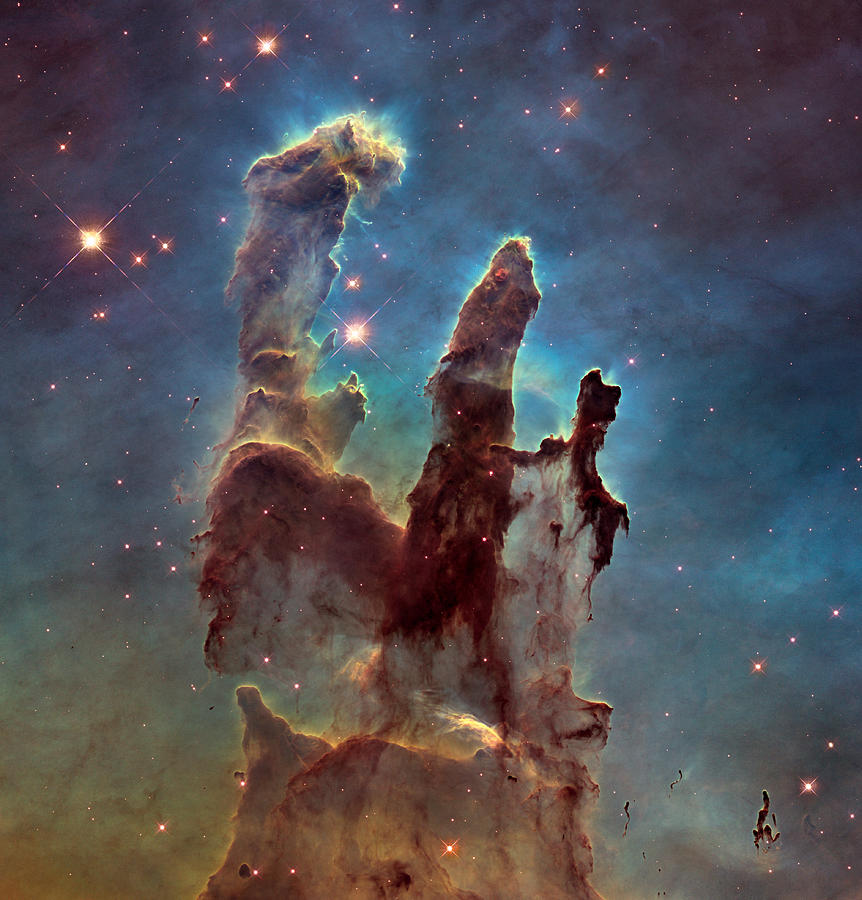 Pillars of Creation - A high resolution deep space Hubble Telescope image Photograph by Billy Beck