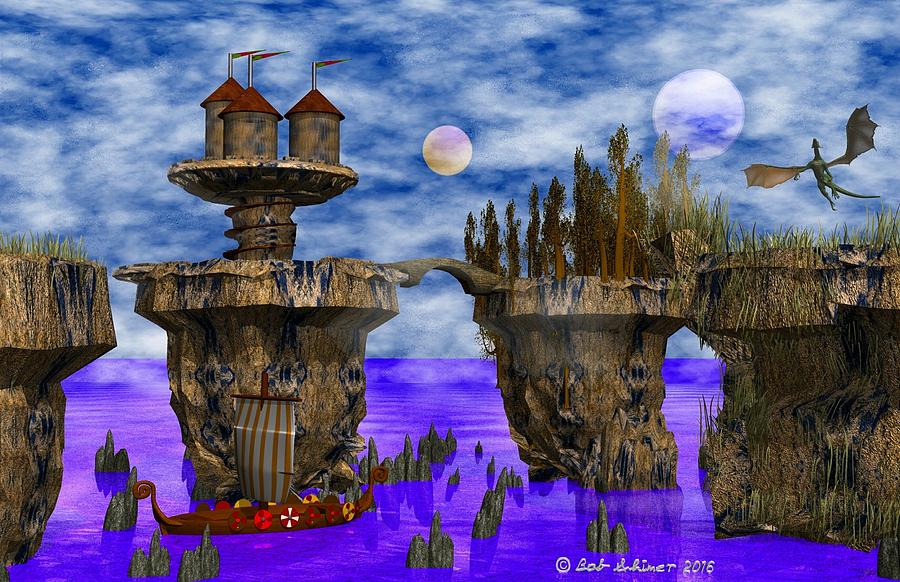 Scifi Digital Art - Pillars Of Zorn by Bob Shimer Scifi Digital Art - Pillars Of Zorn by Bob Shimer