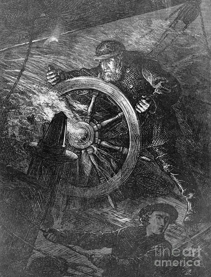 Pilot At Wheel Of Ship Photograph by Bettmann