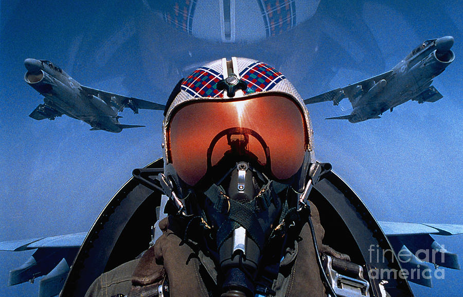 Pilot In Cockpit Of Jet Photograph by Stocktrek