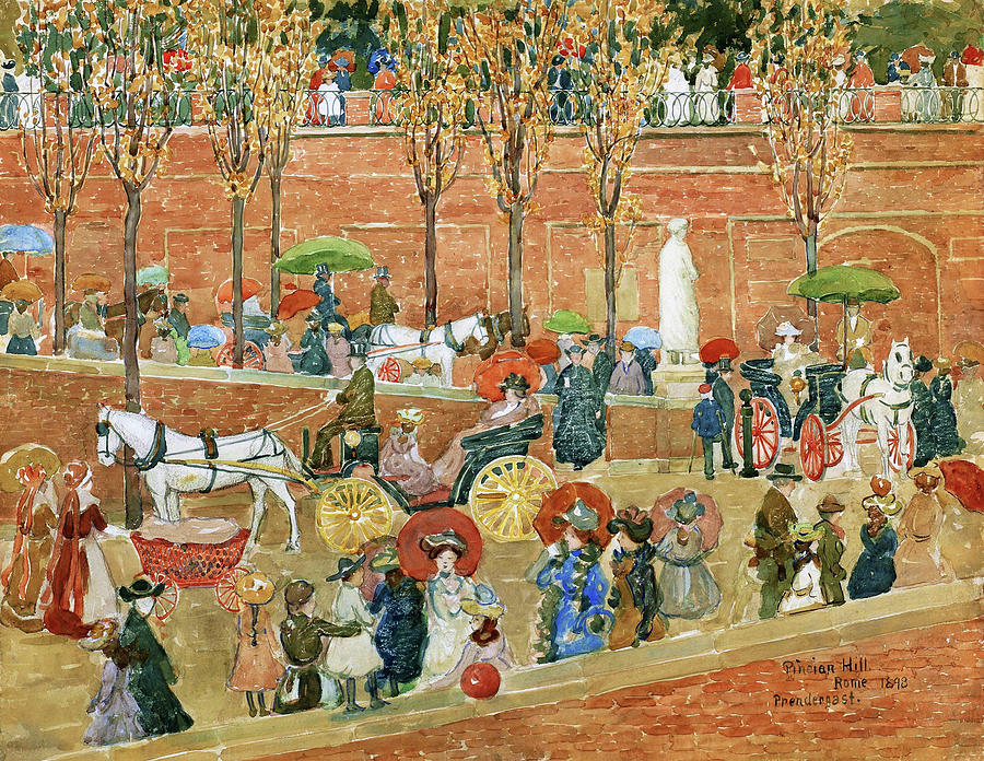 Usa Painting - Pincian Hill, Rome - Digital Remastered Edition by Maurice Brazil Prendergast Usa Painting - Pincian Hill, Rome - Digital Remastered Edition by Maurice Brazil Prendergast