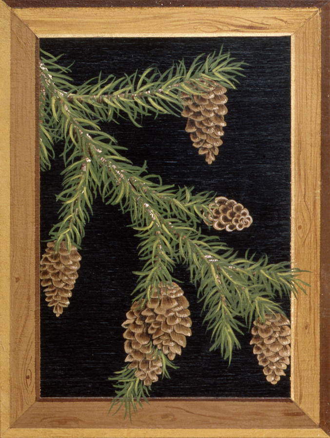 Pine Cone D Painting by Susan Clickner