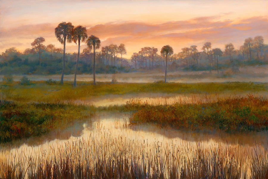 Bird Painting - Pine Glades Sunrise by Laurie Snow Hein
