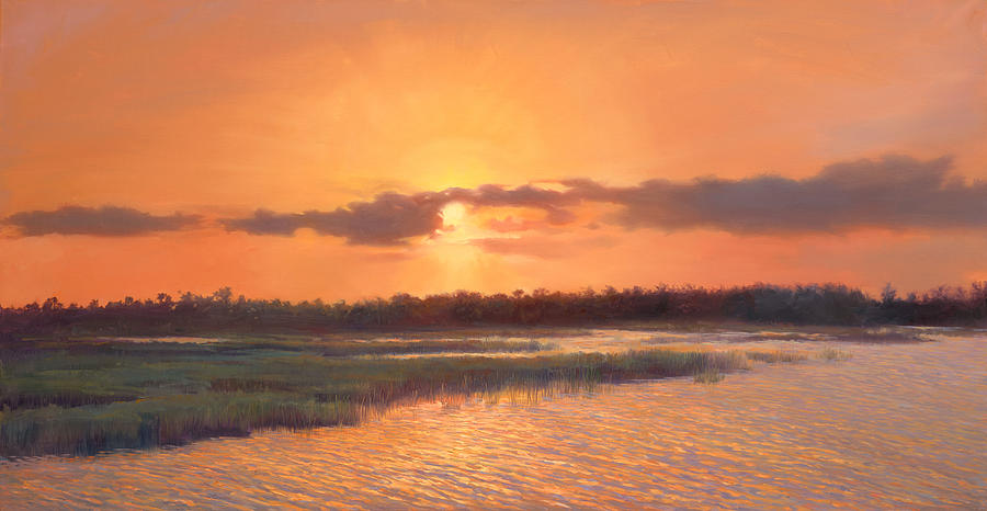 Bird Painting - Pine Glades Sunset by Laurie Snow Hein