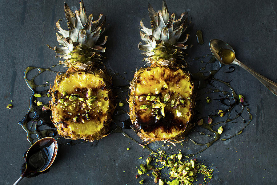 Pineapple Baked And Served With Honey Photograph by Lara Jane Thorpe
