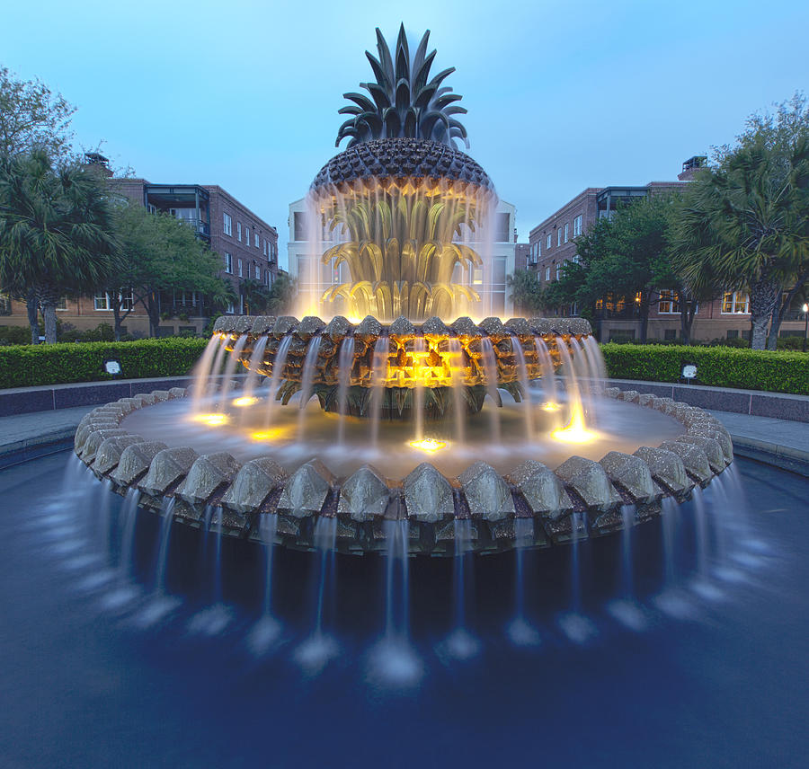 Pineapple Fountain In Charleston, South Photograph by John Cardasis