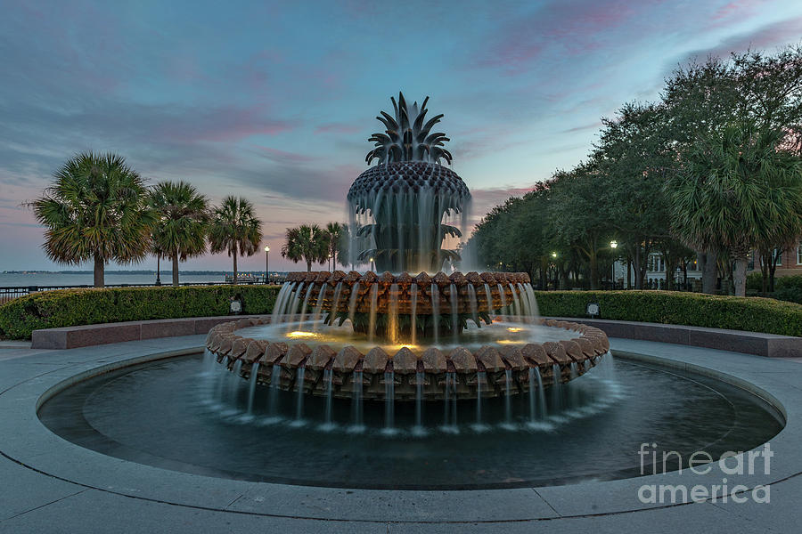 Pineapple Fountain - Sunset Suprise Photograph by Dale Powell