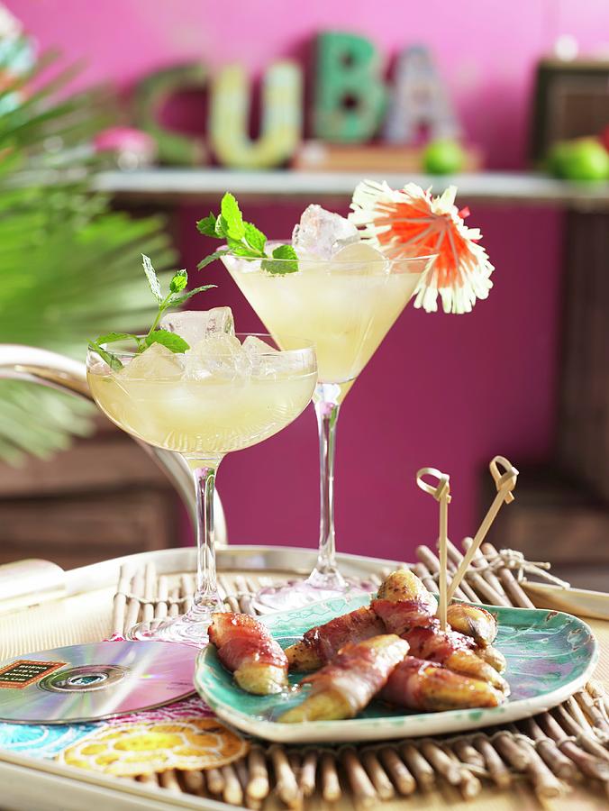 Pineapple Mojitos And Bacon Wrapped Bananas Photograph by Jan-peter Westermann