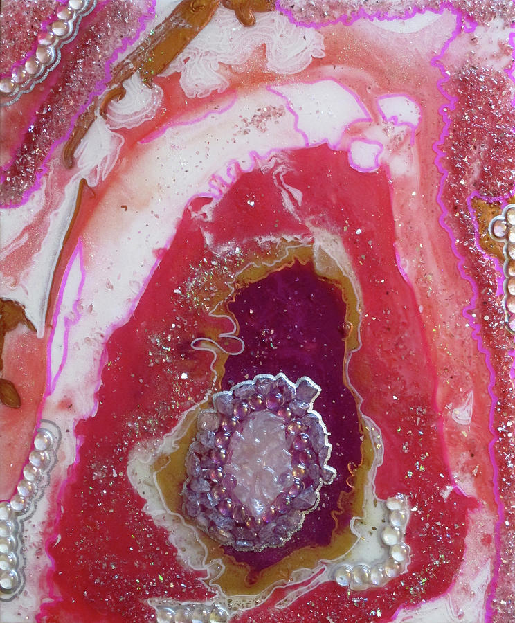 pink agate art