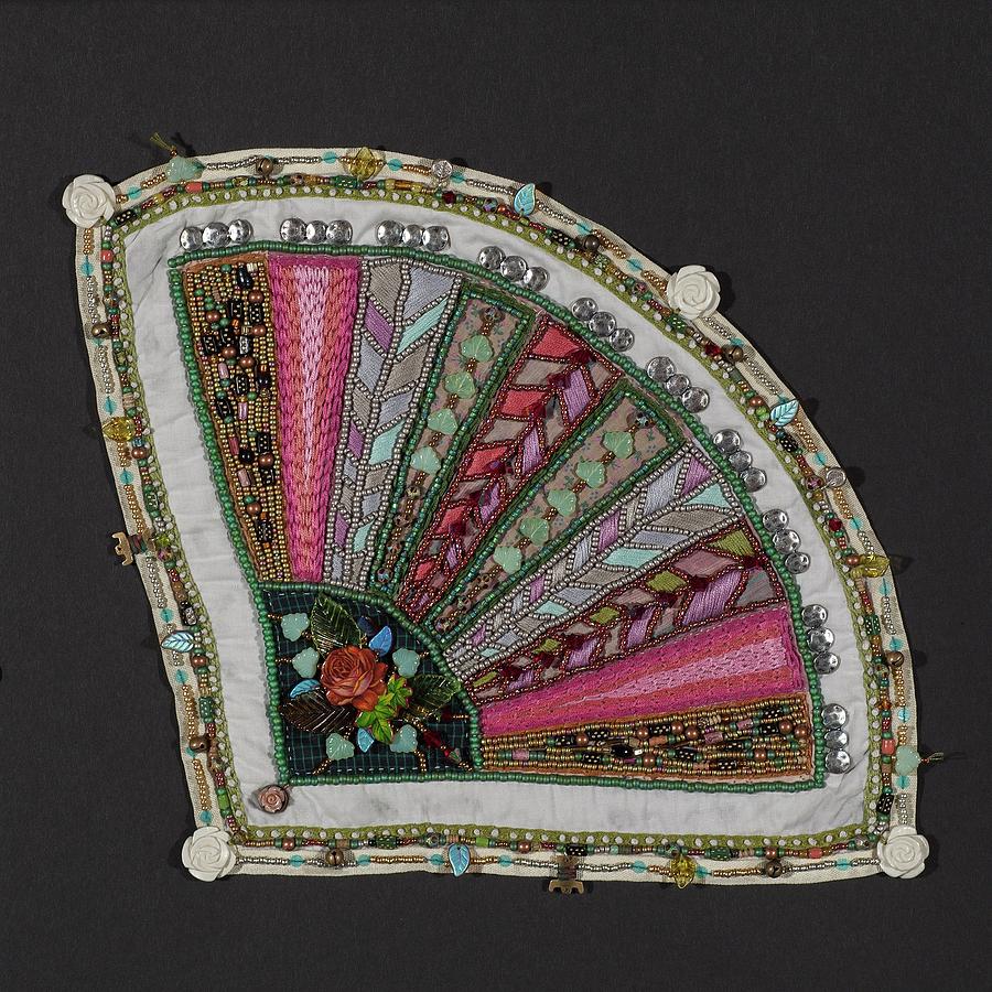 Pink And Green Fan Tapestry - Textile by Janice A Larson