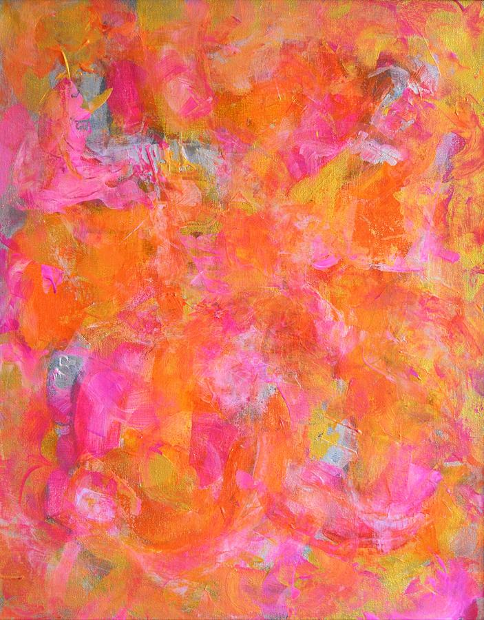 Pink and Orange Abstract Painting by Marla McPherson