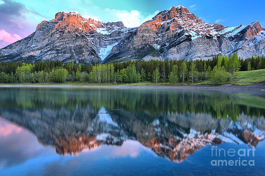 Pink And Red Kananaskis Reflections Photograph by Adam Jewell